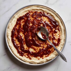 "Pepperoni pizza quesadilla being cooked in a skillet with bubbling butter, showing golden crispy tortilla and melted cheese with visible pepperoni slices."