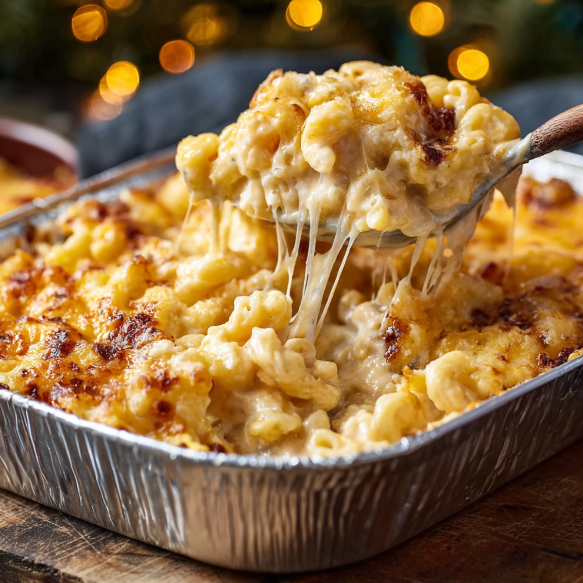 Creamy Smoked Mac and Cheese with perfectly melted cheese.